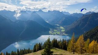 Alpen, Bergsee, Panorama, Paragliding