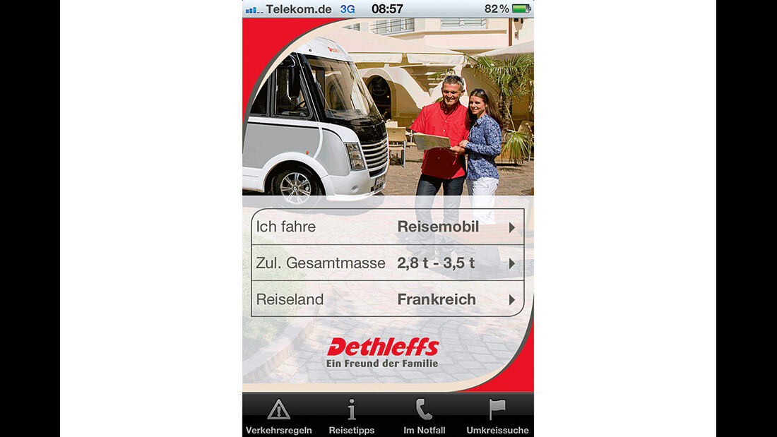 App für Reiseinfos von Dethleffs