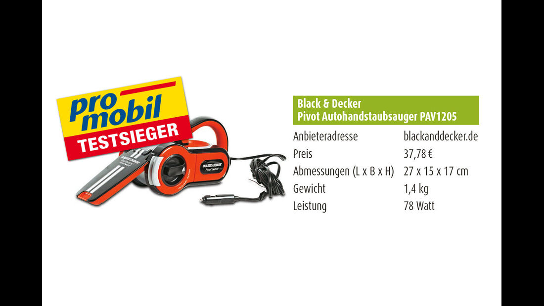 Black & Decker Pivot Autohandstaubsauger PAV1205