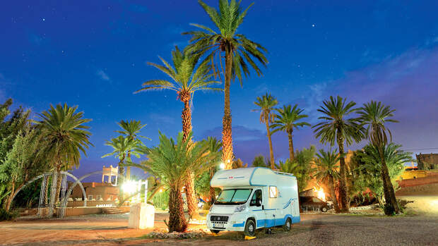 Camping Kasbah Palmeraie im Draa-Tal in Suedmarokko.