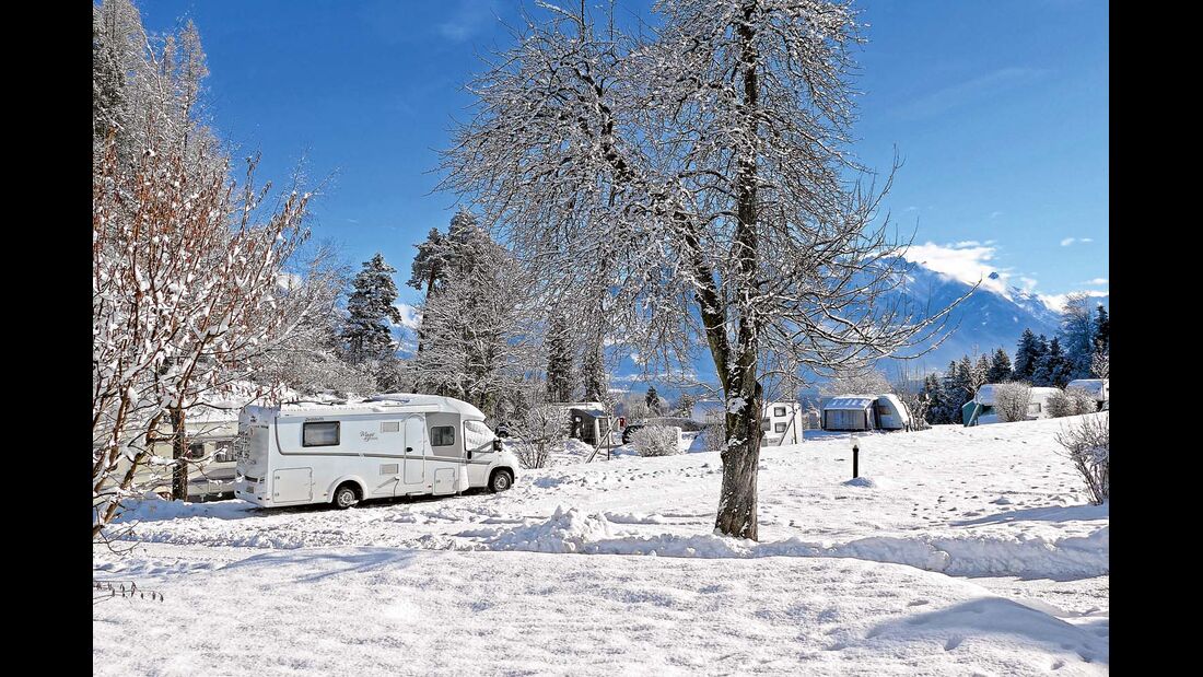 Campingplatz im Winter