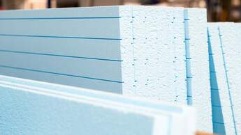 Das Isoliermaterial XPS ist zumeist blau eingefärbt.