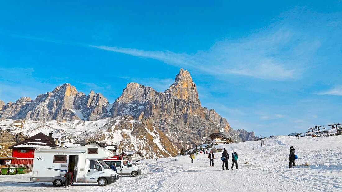 Das Skigebiet am Passo Rolle liegt am Weg nach San Martinodi Castrozza.