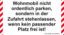 Das sollte man auf dem Stellplatz nicht tun!