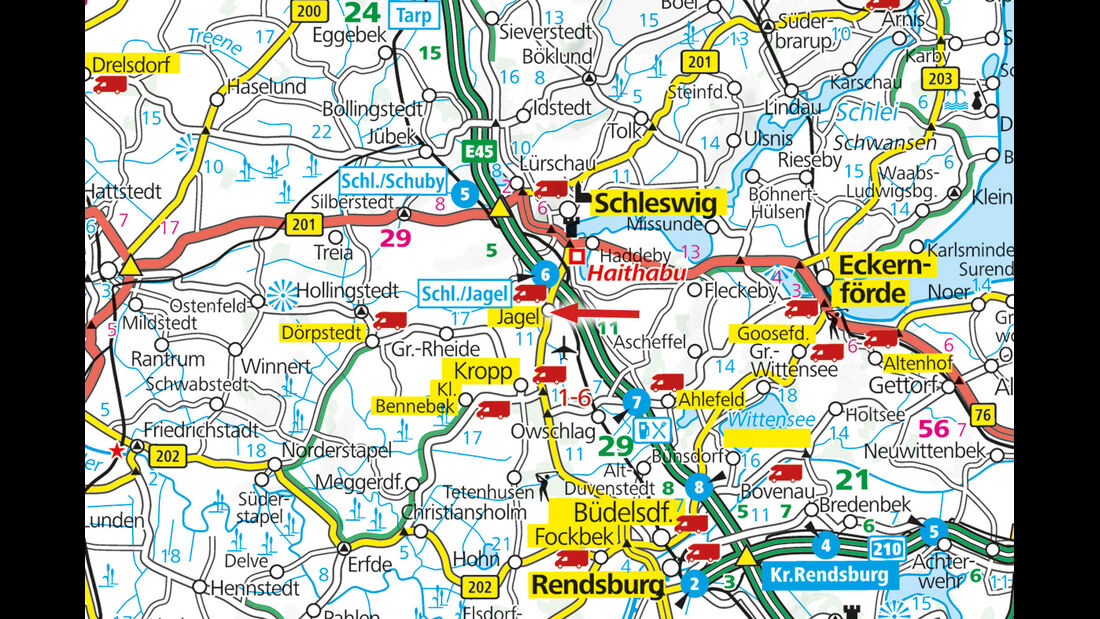 Die Karte von Schleswig