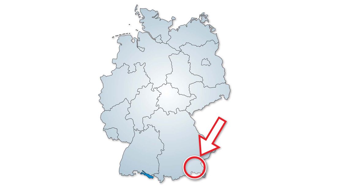 Die Lage des Stellplatz am Bauernhof Schmid in Südbayern.