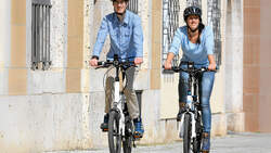E-Bike-Fahrer in der Stadt
