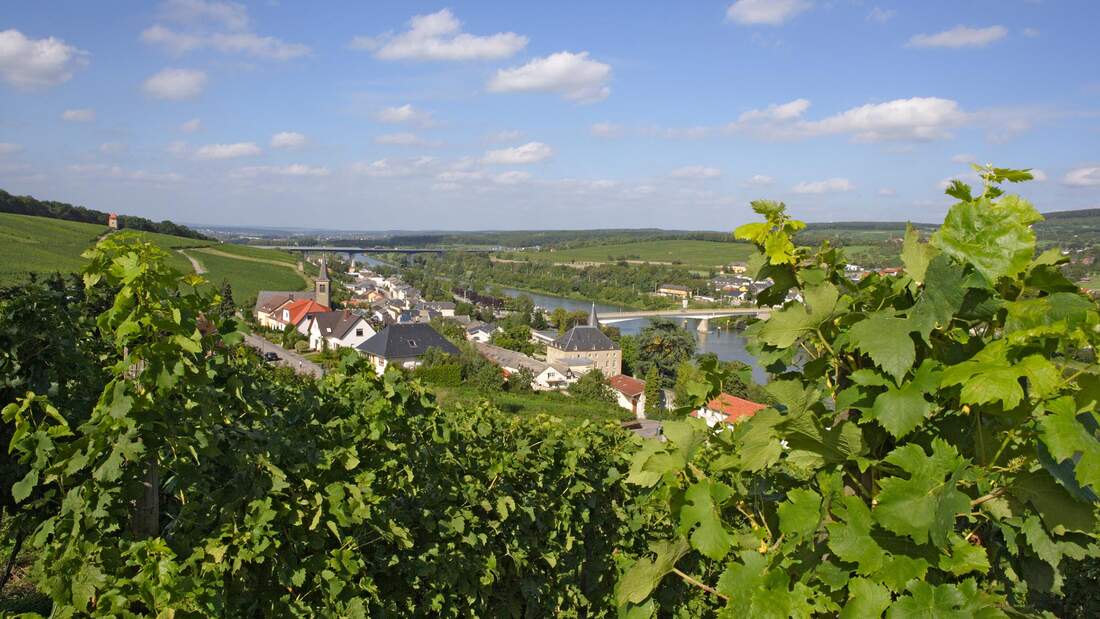 Europa-Städtchen, Schengen, Weinberge, Mosel