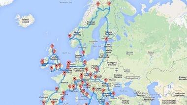 Europa Trip Karte