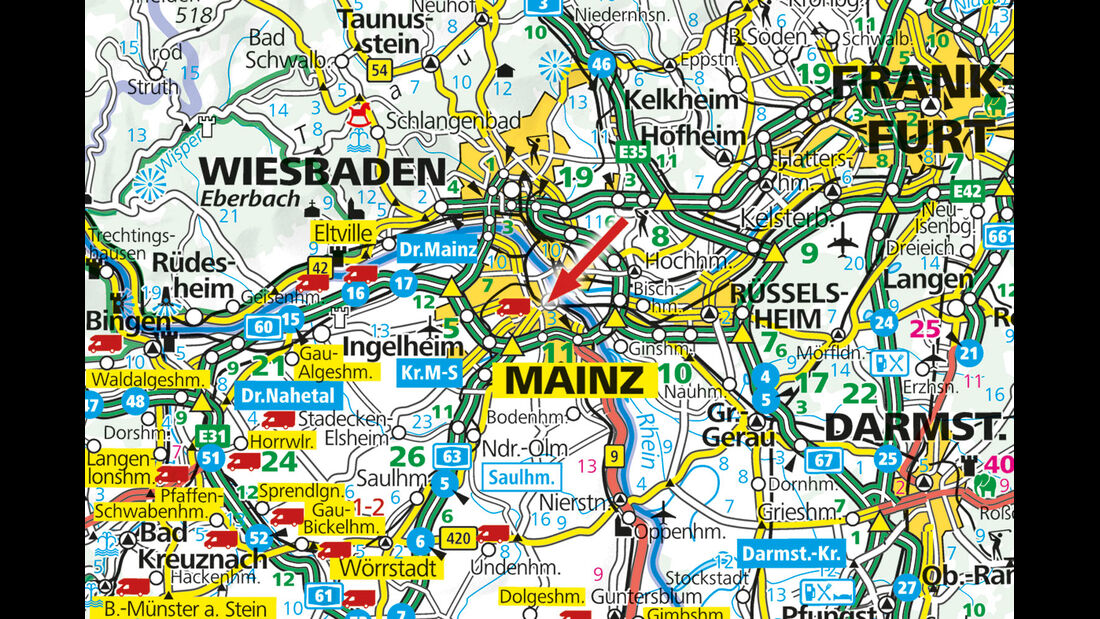 Karte, Mainz