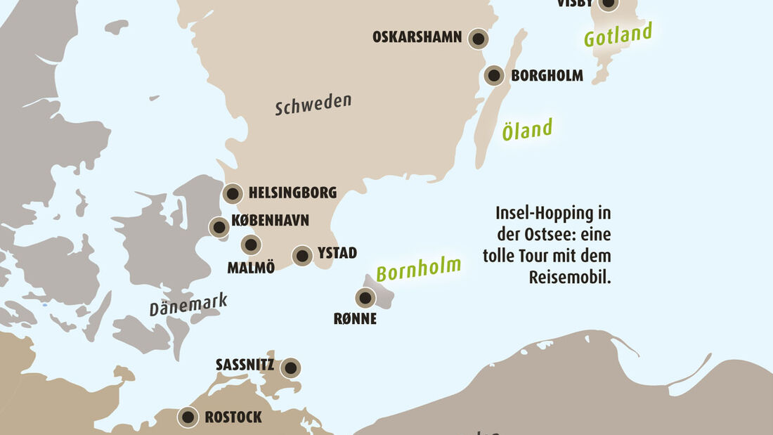 Karte von den Ostsee-Inseln.