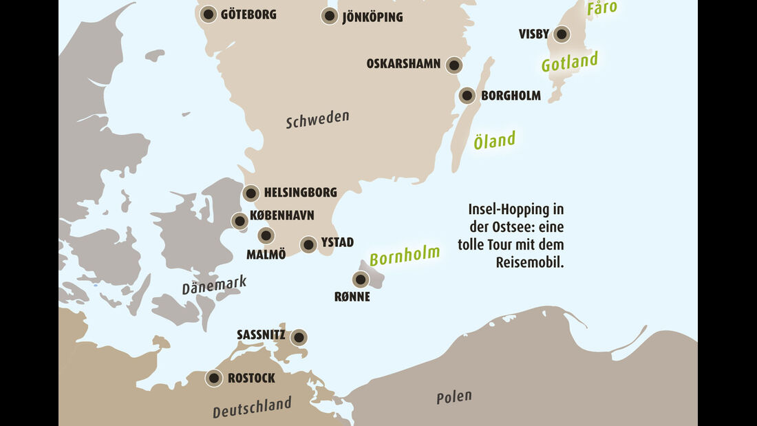 Karte von den Ostsee-Inseln.