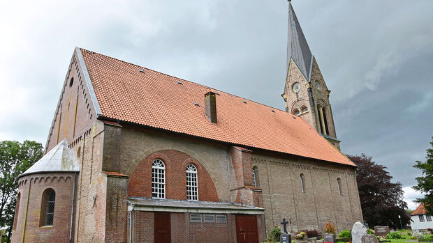 Kirche, Langwarden, Kartografie, roter Stein