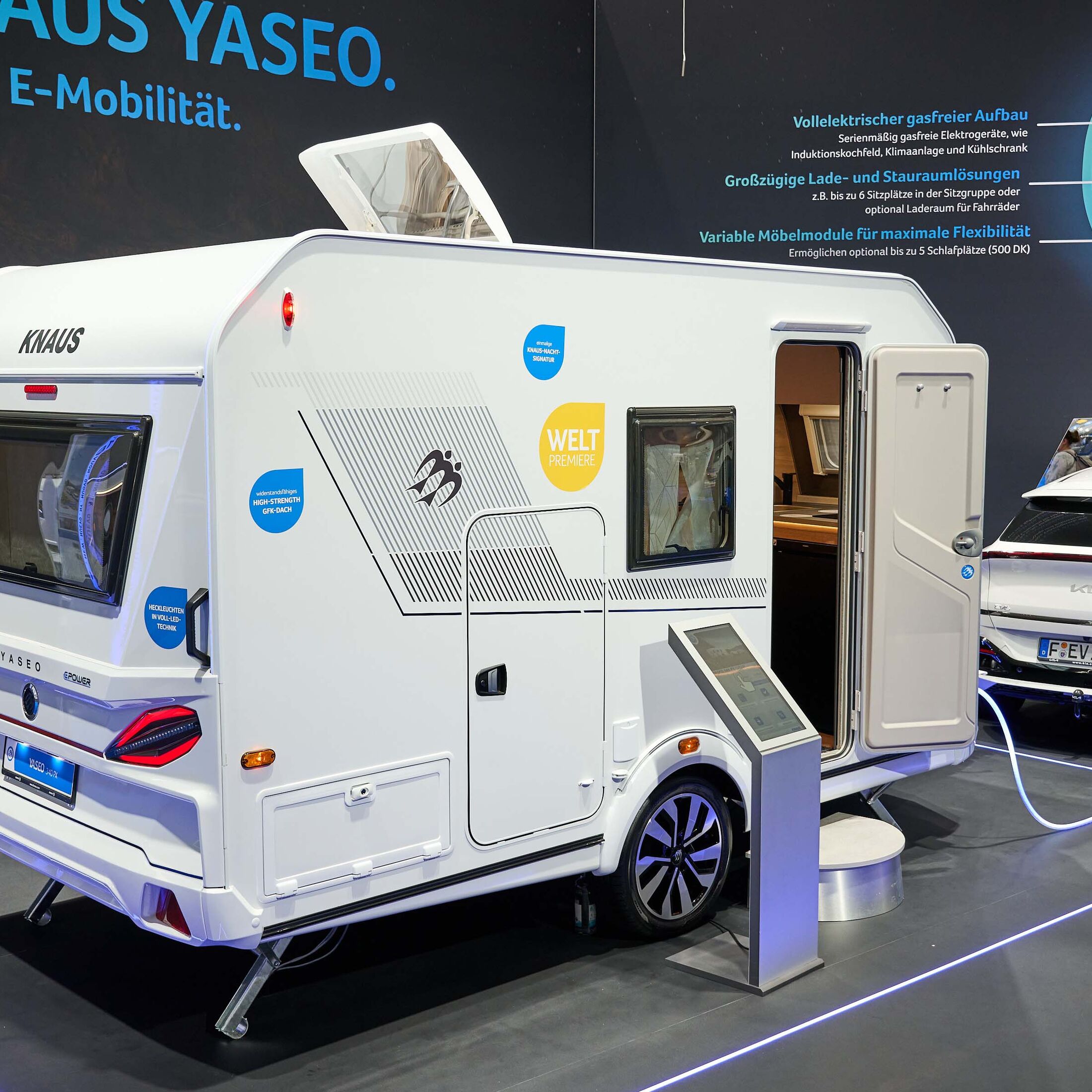 Leichtbau-Wohnwagen Knaus Yaseo für Elektro-Zugwagen (2024