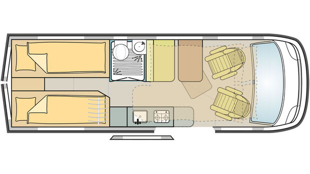 La Strada Avanti EBF (2024): Campingbus mit Hubbett für 4 Personen