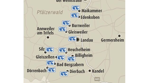Landkarte, Weinstraße