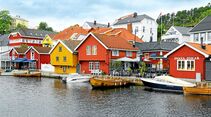 Langesund bunte Häuser Norwegen
