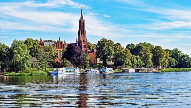 Malchow Monastery on Lake Malchow in Mecklenburg-Vorpommern (Germany)