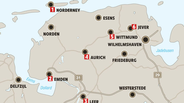 Mobil-Tour: Ostfriesland, Karte