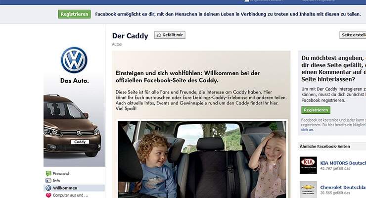 Nach einer Gewinnspiel-Aktion auf Facebook verloste Volkswagen einen Caddy an ein Paar mit baldigem Familiennachwuchs