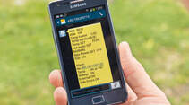 Per SMS werden die uebernommenen Einstellungen bestaetigt.