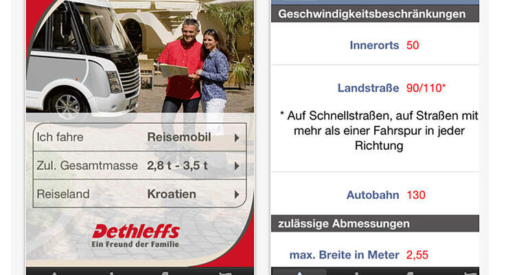 Reise-App von Dethleffs als neuer kostenloser Service