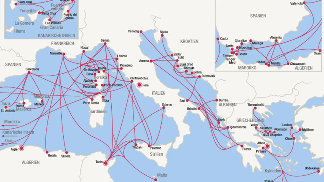 Reise-Service: Fähren in Südeuropa