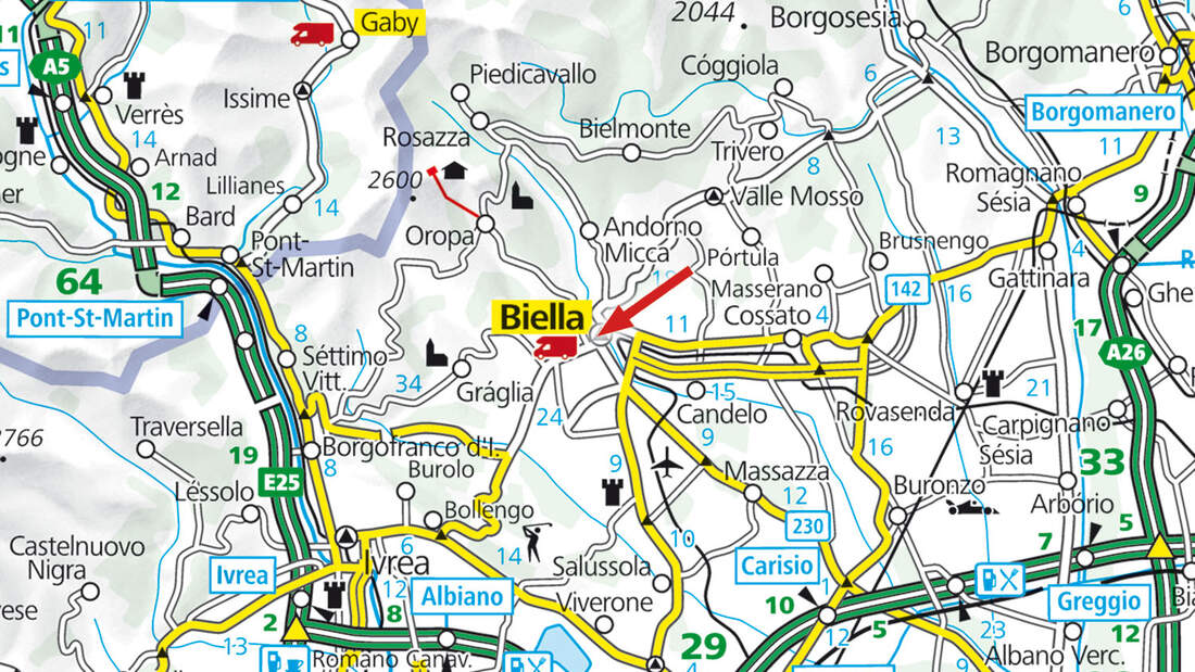 Stellplatz-Tipp:  Biella, Karte
