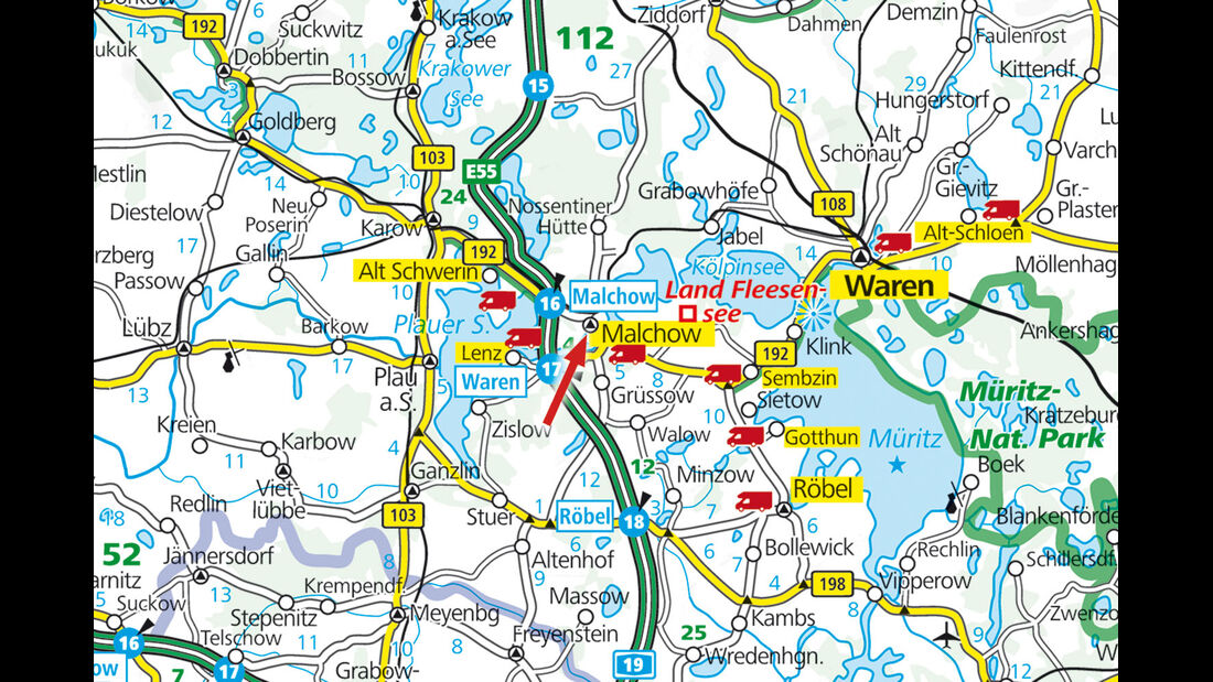 Stellplatz-Tipp:  Malchow, Karte