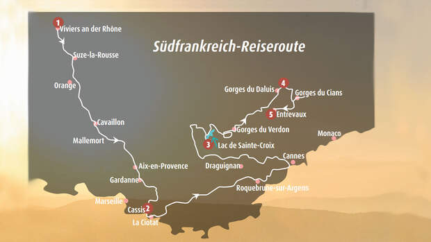 Suedfranreich Reiseroute