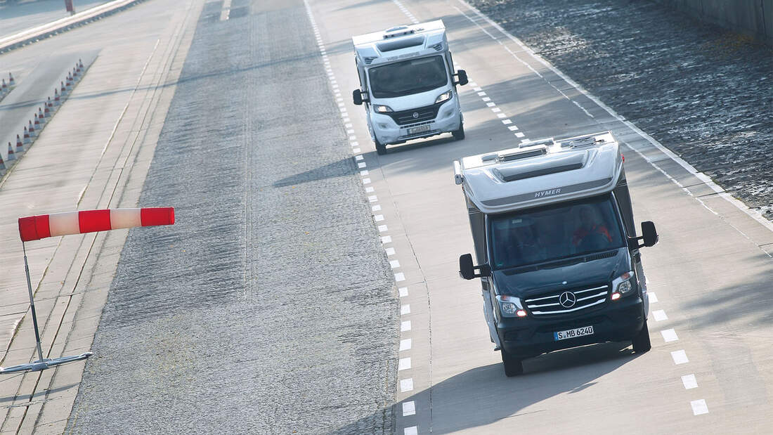 Teststrecke mit Mercedes Sprinter und Fiat Ducato