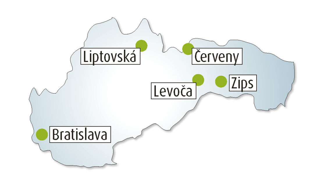 Übersichtskarte Slowakei