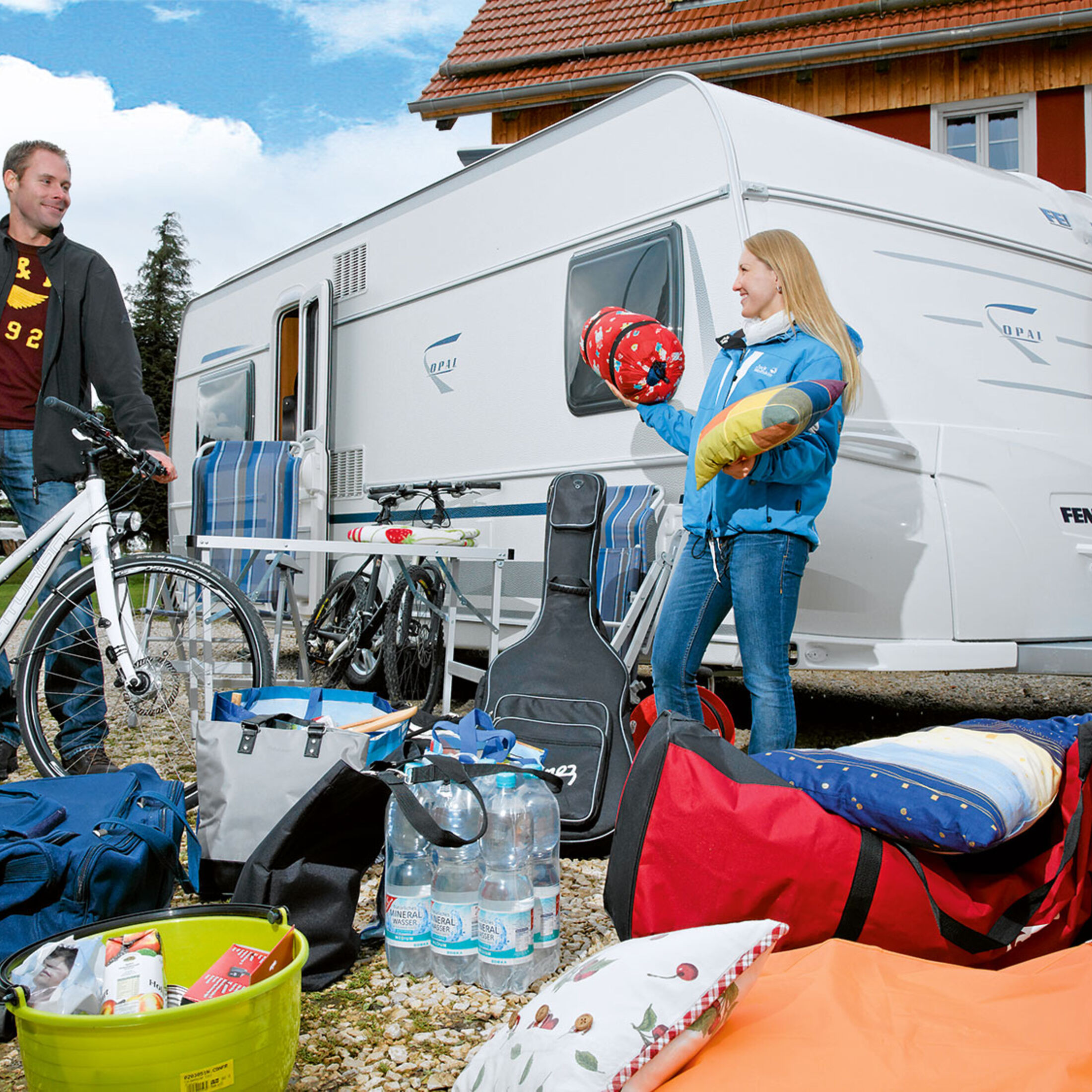 Wohnmobil Camper Realistische Familie Camping Anhänger Für Reisen