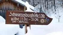Wegweiser zur Schwarzenberghütte in den Allgäuer Alpen