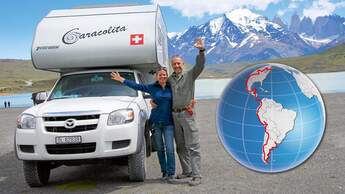 Willi und Katrin Mohler mit ihrem Pick-up-Camper die Welt.