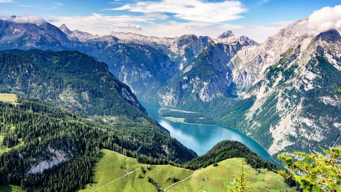 Wonderful view in the Bavarian Alps. Berchtesgadener National Park, Bavaria, Germany