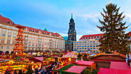 Traditional Christmas Market Striezelmarkt in Dresden, Germany