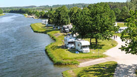 Stellplatz, Ufer, Hilpoltstein, Wohnmobil, Camping, Bäume