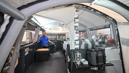 Innenraum, Vorzelt, Luftgestänge, Klappcaravan